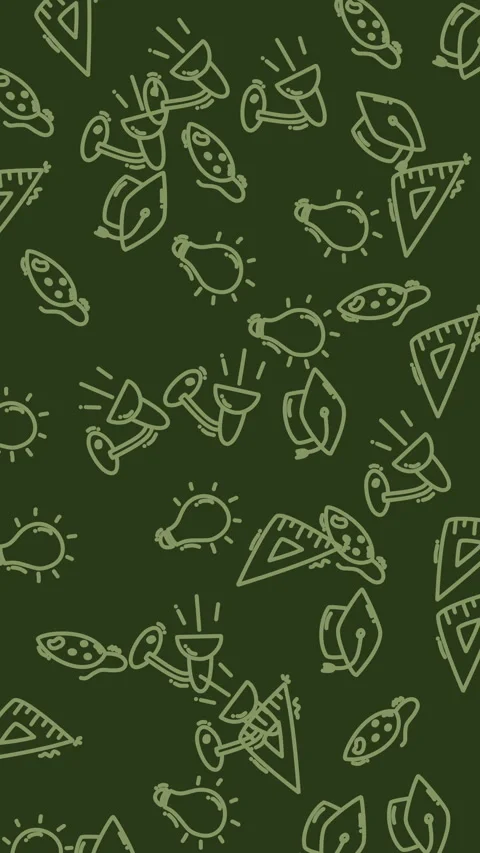 Animated school icons pattern with education symbols on green background Stock Footage 347013379