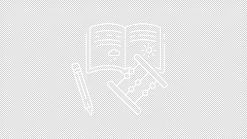 Animated school learning white white line icons Stock Footage 327836640