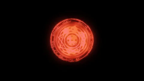 Animated Sci-Fi Magic Circle Portal Element Glowing Rune Summoning Symbol Stock Footage 327587889