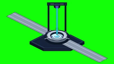 Animated Sci-Fi Portal Machine with Swirling Energy on Green Screen 库存影片 348191586