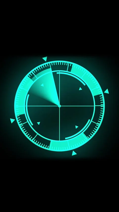 Animated sci-fi targeting HUD vertical video loop with seamless neon interf.. Stock Footage 344282483