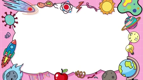 Animated Science-Themed Frame with Moving Space Elements Stock Footage 314692138