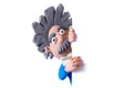 Animated scientist with a white panel Footage