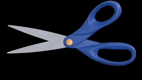 Animated Scissors with Alpha Channel Stock Footage 76744302