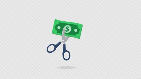 Animated Scissors Cutting a Dollar Bill - Transparent Stock-Footage 340283002