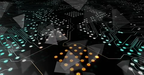 Animated scopes, DNA, and hacker imagery depict global data processing. Stock Footage 327361435