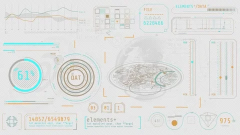 Animated screen with data collection and analysis infographic Stock Footage 329237654