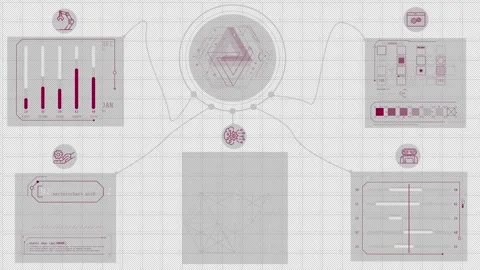 Animated screen displaying AI-driven data processing operations Stock Footage 326344288