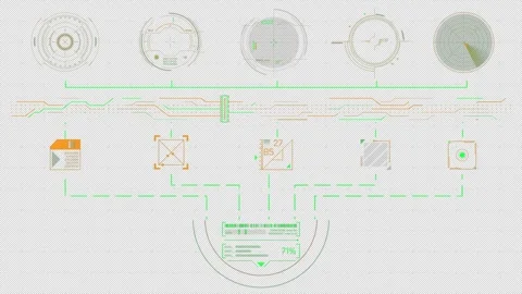 Animated screen with high-precision digital data processing system Видео 319808037