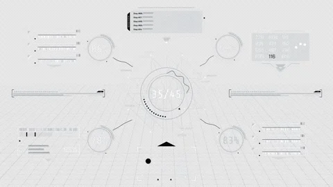 Animated screen with infographics of digital information processing 스톡 동영상 319820325