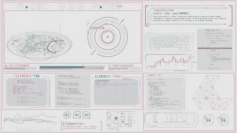 Animated screen showing program codes and real-time location data processing Stock Footage 325218880