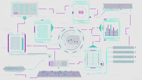 Animated screen with a system for converting received data Видео 319824892