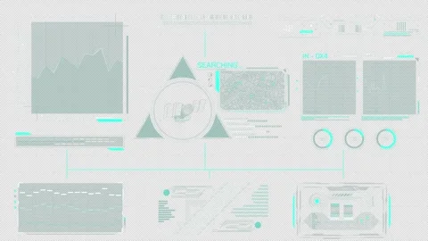 Animated screen with a system of features for searching Stock Footage 319818156