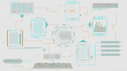 Animated screen with a system for processing the received data Видео 319822998