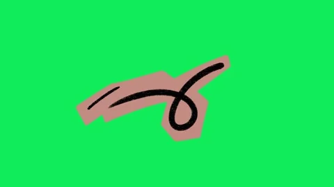 Animated Scribble Loop Line Doodle Pink Paper Cutout Green Screen Stock-Footage 343078761