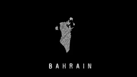 Animated scribble map of bahrain on black background Stock Footage 317693049