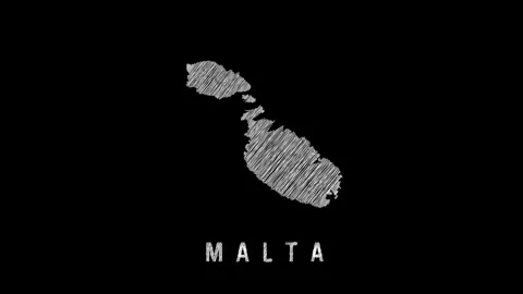 Animated scribble map of malta on black background Stock Footage 319764273