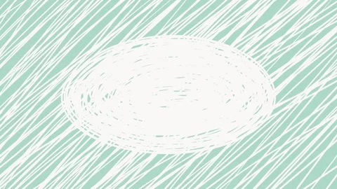 Animated scribble oval frame on mint green diagonal lines seamless loop 스톡 동영상 344744066