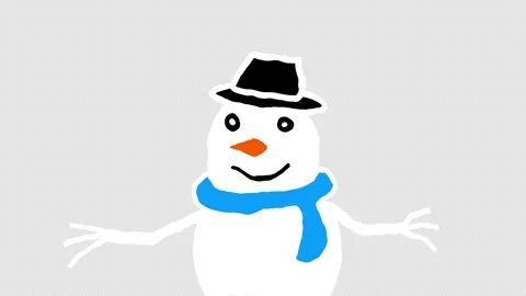 Animated scribble snowman waving its arms in a festive Video stock 289248219
