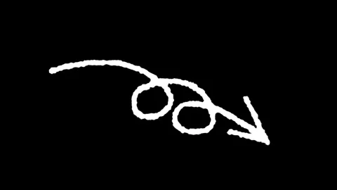 Animated Scribble white arrow on transparent background. Stock Footage 303357999