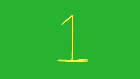Animated scribbled numbers on green screen, scribbled numbers in yellow Video stock 277190672