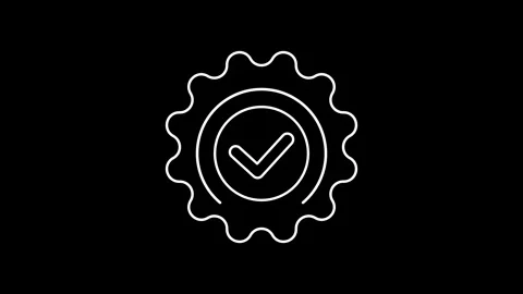 Animated seal of approval icons in thin line style 動画素材 321088682