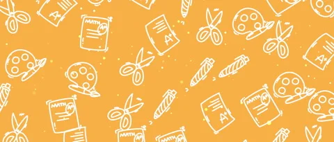 Animated Seamless Background Pattern of School Supplies Doodle Art on Orange Vídeos de archivo 346946790