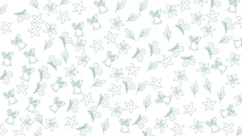 Animated seamless botanical pattern with elegant flower and leaf line art o.. 스톡 동영상 335011366