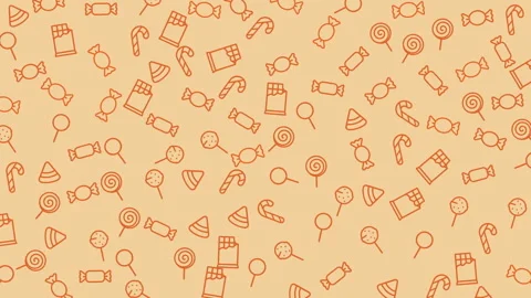 Animated seamless candy pattern background loop featuring delicious sweet t.. 動画素材 333488694