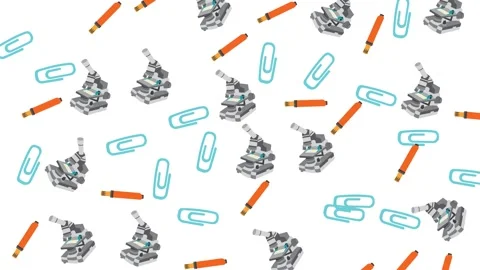 Animated Seamless Education Pattern Background with School and Learning Symbols Stock Footage 346186060