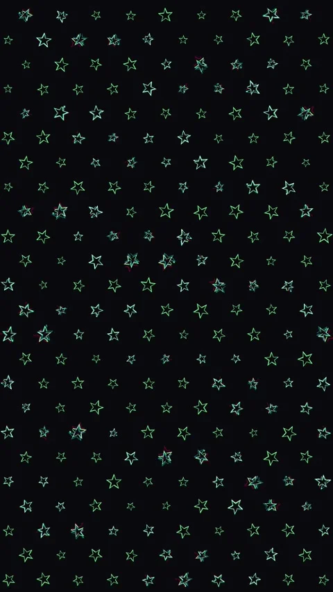 Animated Seamless Loop Pattern Of Green Stars With Glitch Effect Stock Footage 332006923