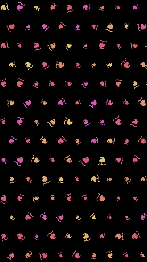 Animated Seamless Loop Pattern Of Rotating Multicolored Fleuron Heart Symbols Stock Footage 331820518