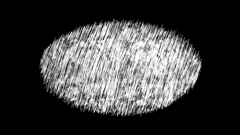 Animated seamless loop of white pencil scribble oval banner Vídeo Stock 346141199