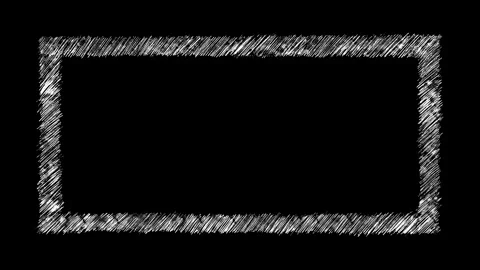 Animated seamless loop of white pencil scribble rectangular frame Stock Footage 346145876