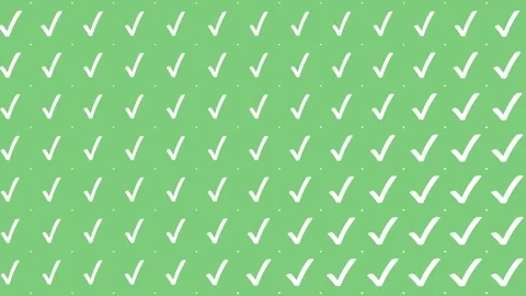 Animated Seamless Pattern Of Breathing White Checkmark Symbols Stock Footage 333514516