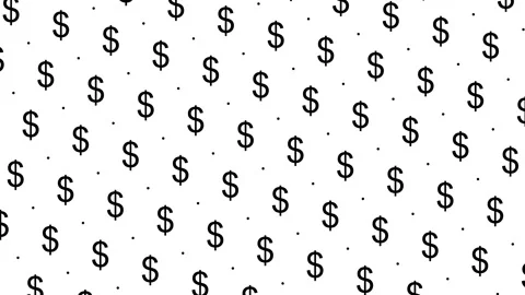 Animated Seamless Pattern Of Dollar Currency Symbols And Dots Stock Footage 333514940