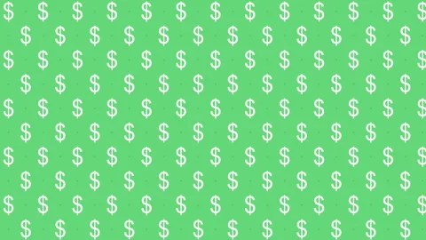 Animated Seamless Pattern Of Dollar Currency Symbols On A Green Background Stock Footage 333514965
