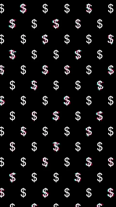 Animated Seamless Pattern Of Dollar Currency Symbols With Glitch Effect Stock Footage 333515021