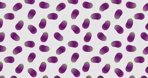 Animated Seamless Pattern with Eggplants Stock Footage 240202152
