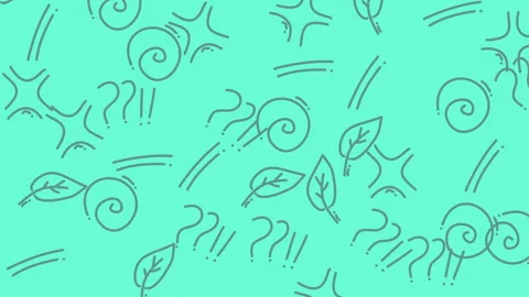 Animated Seamless pattern featuring hand drawn botanical doodles Stock Footage 346469798