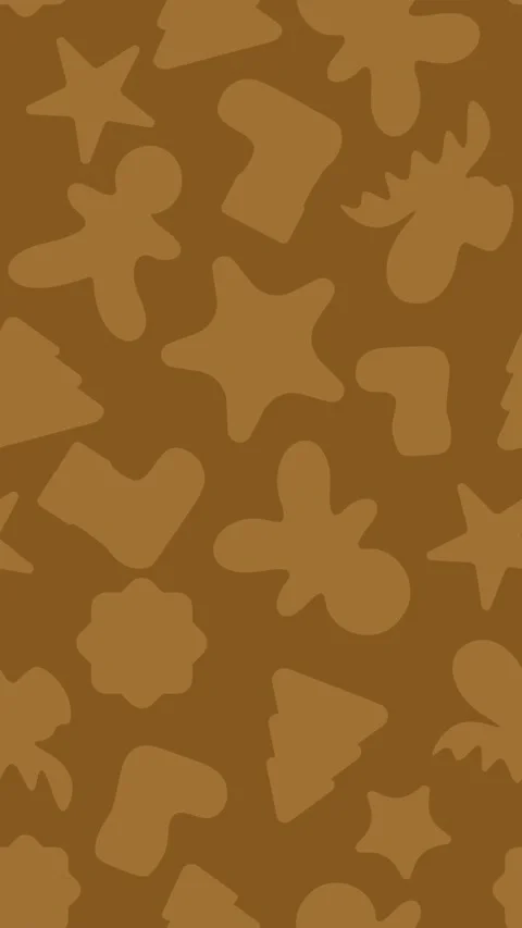 Animated seamless pattern of gingerbread cookie silhouettes scrolls upwards. Vídeo Stock 322093025
