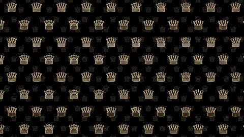 Animated Seamless Pattern Of Gold Crown Symbols With Parallax Animation Stock Footage 333709510