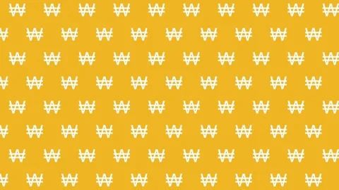 Animated Seamless Pattern Of Korean Won Currency Symbols Stock Footage 333514408
