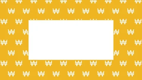 Animated Seamless Pattern Of Korean Won Currency Symbols Stock Footage 333514410