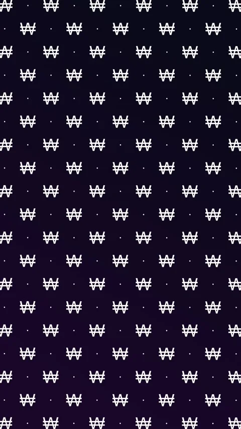 Animated Seamless Pattern Of Korean Won Currency Symbols Stock Footage 333514420