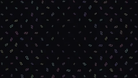 Animated Seamless Pattern Of Multicolored Ribbon Arrow Symbols Video stock 332169277