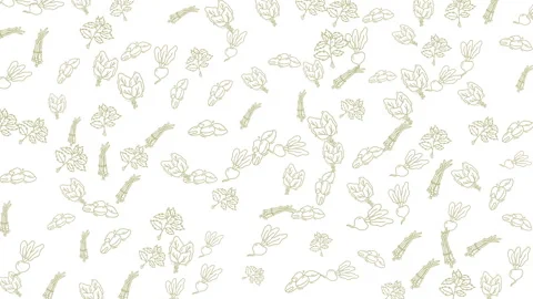 Animated seamless pattern of outline vegetables for healthy lifestyle content Stock Footage 335010959