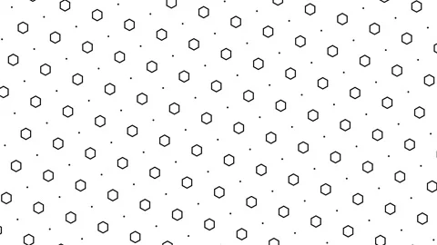 Animated Seamless Pattern Of Outlined Hexagon Symbols And Dots Stock Footage 333514538