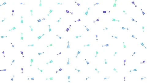 Animated Seamless Pattern Of Rotating Multicolored Bow Arrow Symbols 動画素材 332169234