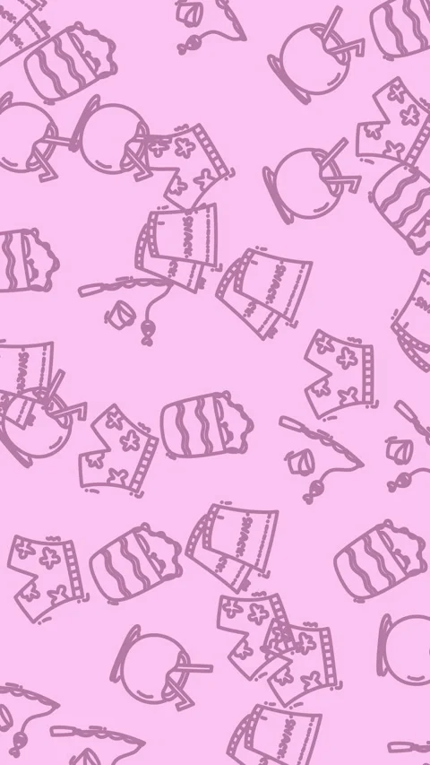 Animated seamless pattern with summer vacation icons on pink background 스톡 동영상 347011438